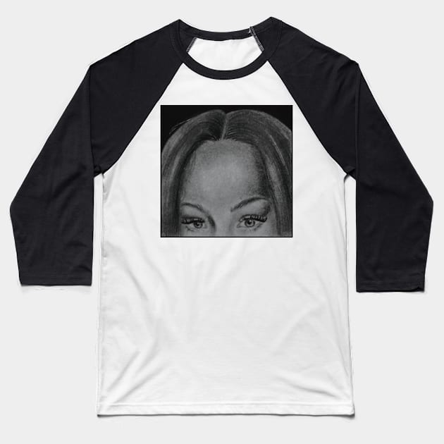 drawing insecurities big forehead body positivity Baseball T-Shirt by maoudraw